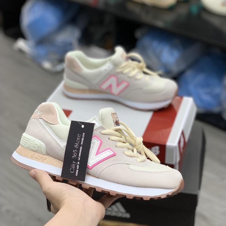 Giày thể thao nữ, Giày New Balance 574 lô gô hồng size 36-39