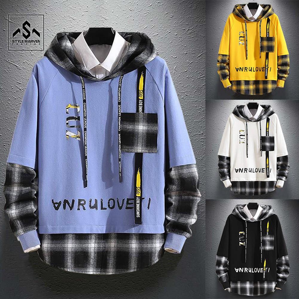 Áo hoodie nam mũ trùm in chữ kẻ sọc STYLE MARVEN áo nỉ thể thao năng động - TOP NAM 123