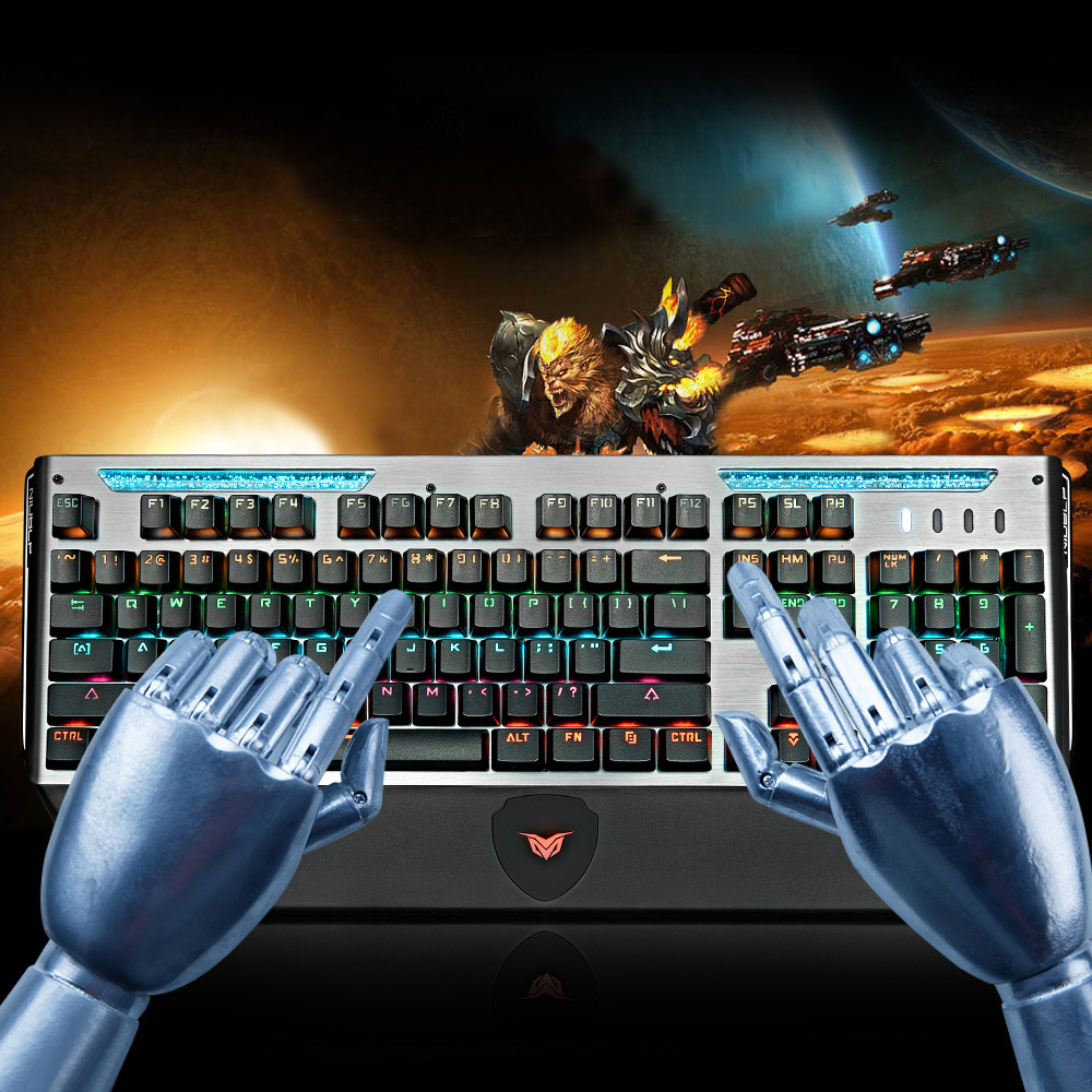 Bàn phím cơ Bcaklit RGB có dây 26 phím Rollover/ Phím kết hợp đa chức năng / Double Shot Keycaps / Công tắc màu xanh lam
