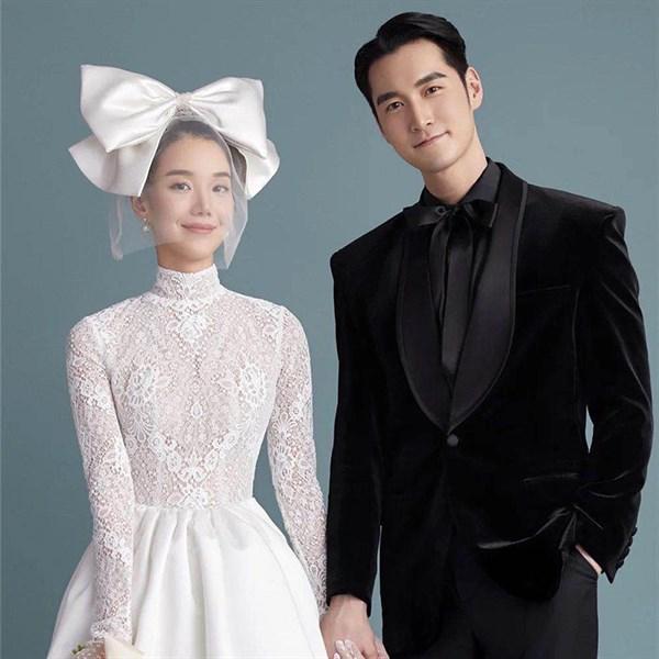 Nơ phi bóng lớn kèm voan ngắn cài tóc cô dâu sp220679