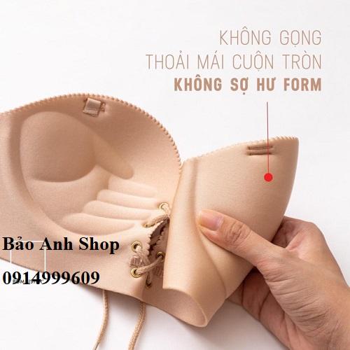 Áo ngực không dây chất liệu su đúc không gọng mút bàn tay nâng ngực siêu đẩy