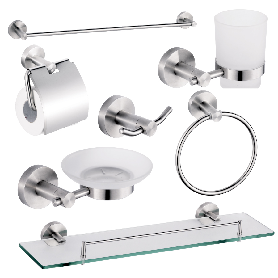 Trọn bộ 7 phụ kiện phòng tắm Inox cao cấp Maoy