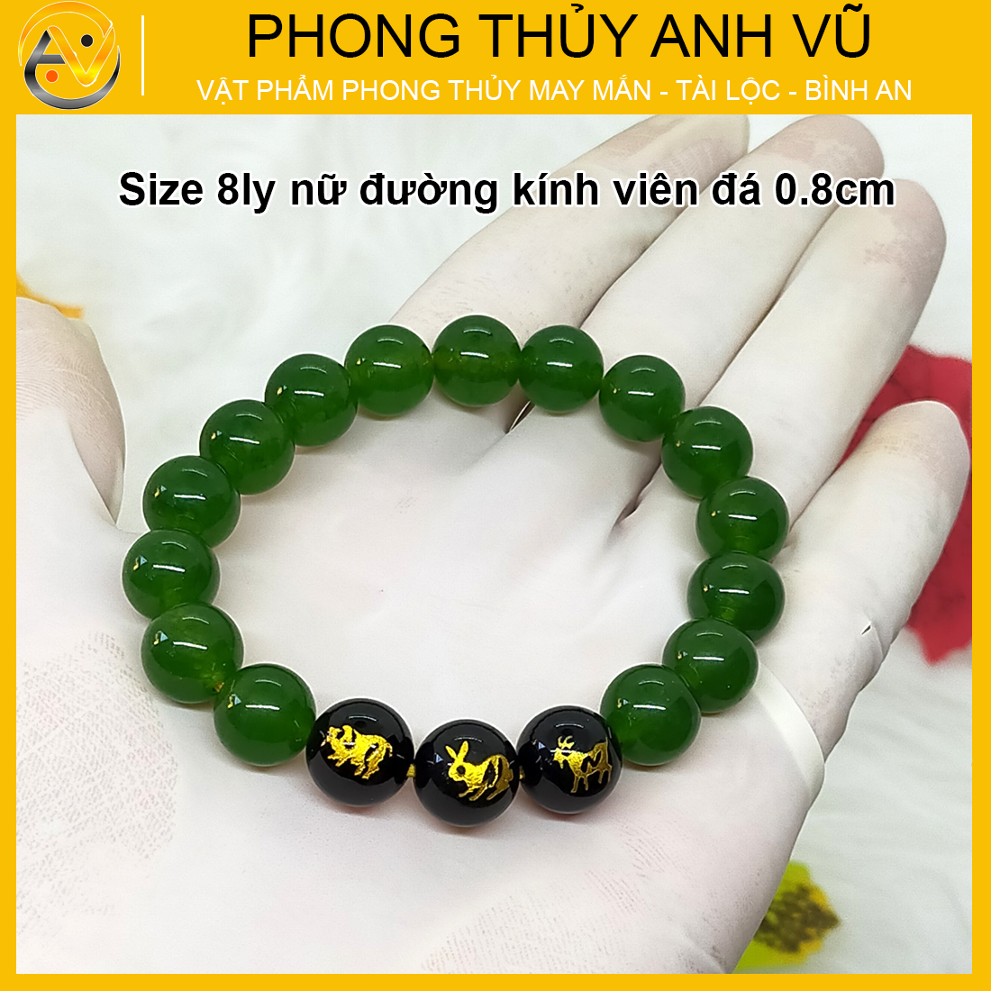 Vòng phong thủy mệnh hỏa tam hợp hợi mão mùi - chất liệu đá mã não tự nhiên - size 8 10ly - may mắn tài lộc - Vòng Tam Hợp Anh Vũ