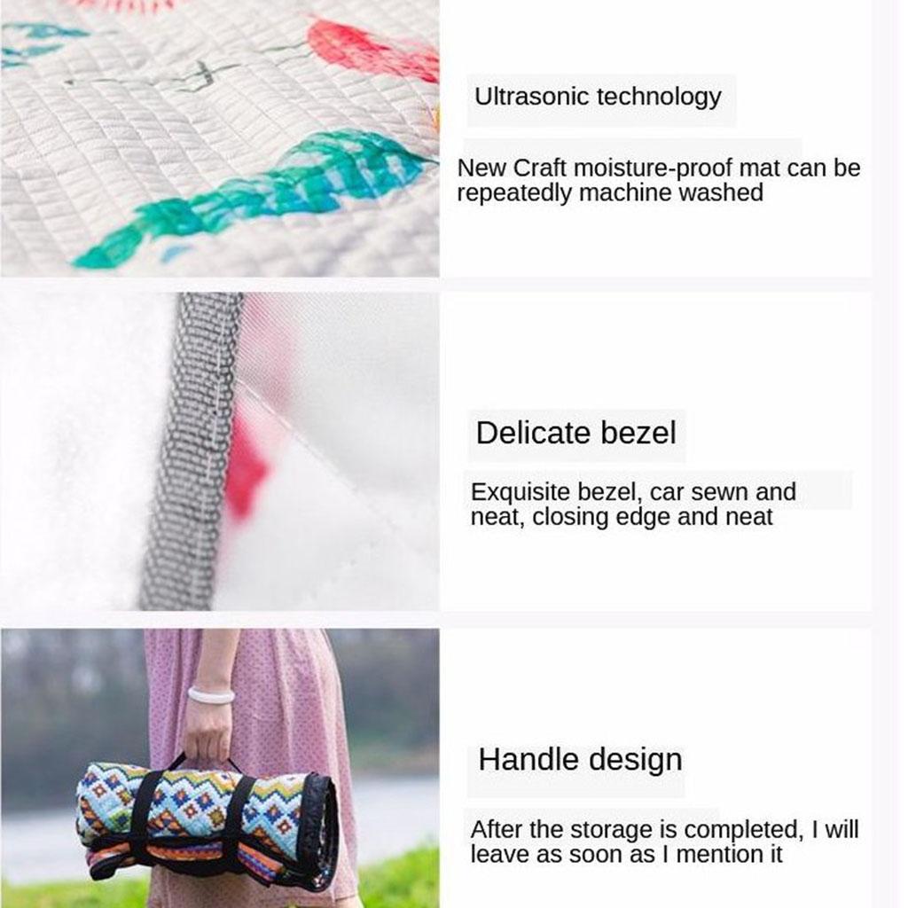 Picnic Blanket Washable Holiday Camping Mat Portable for Travel 140x170cm