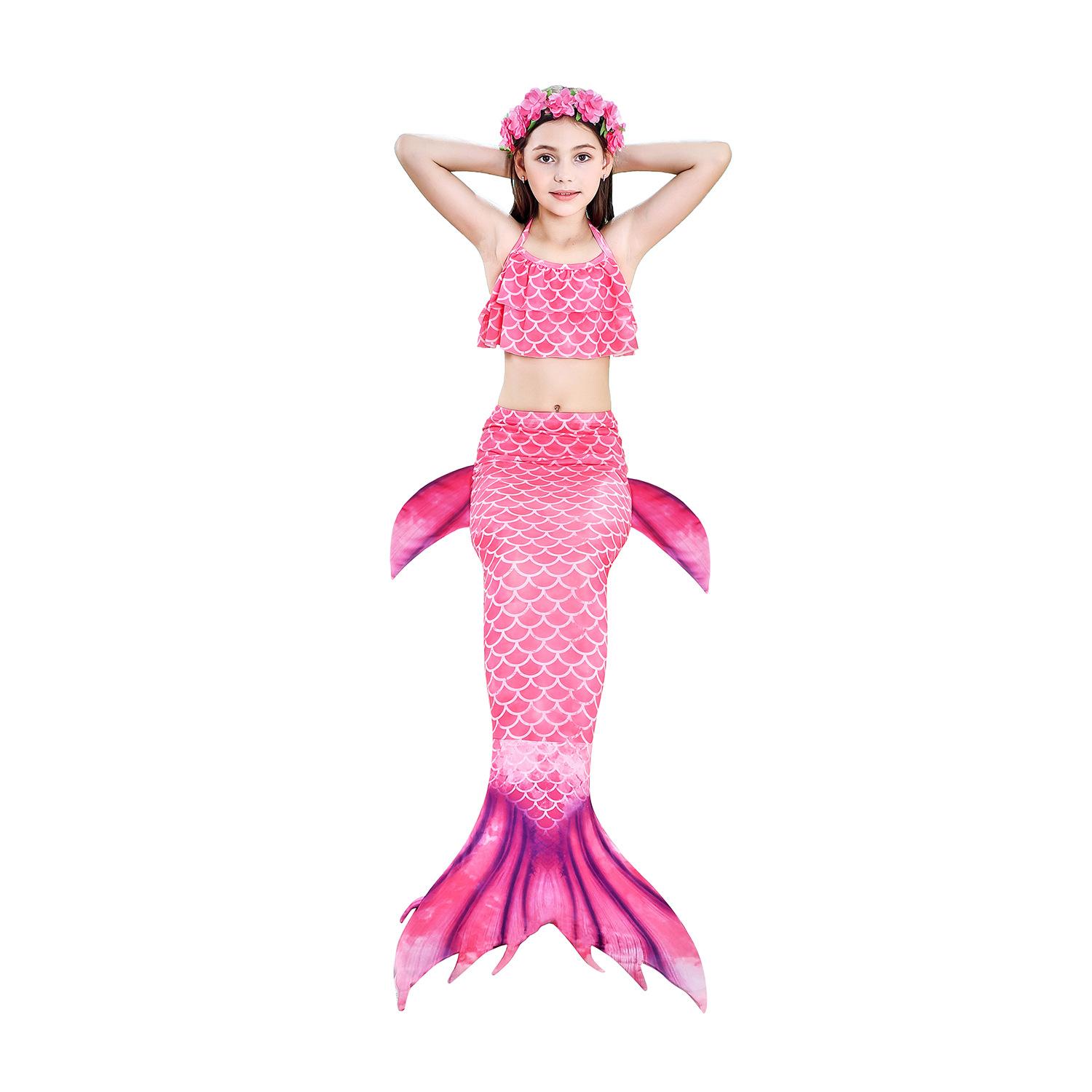 Trẻ Em Bé Gái Ba Bộ Nàng Tiên Cá Đuôi Đồ Bơi Bikini Trẻ Em Hot MÙA HÈ Đồ Bơi Cho Đảng Trang Phục Hóa Trang