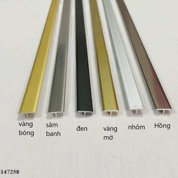 Nẹp nhôm T12, nẹp sàn gỗ, nẹp nhựa PVC, nẹp chữ T nhôm trang Trí,thanh dài 2m7, dễ thi công dày 1li - vàng mờ