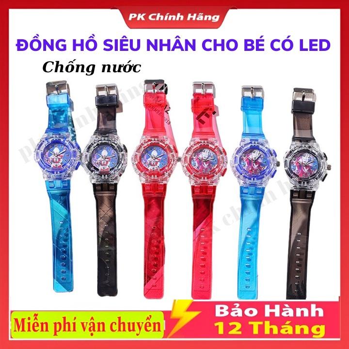 Đồng Hồ siêu nhân nhện cho bé trai mèo kitty cho bé gái có đèn LED phát sáng,Bảo Hành 12 Tháng