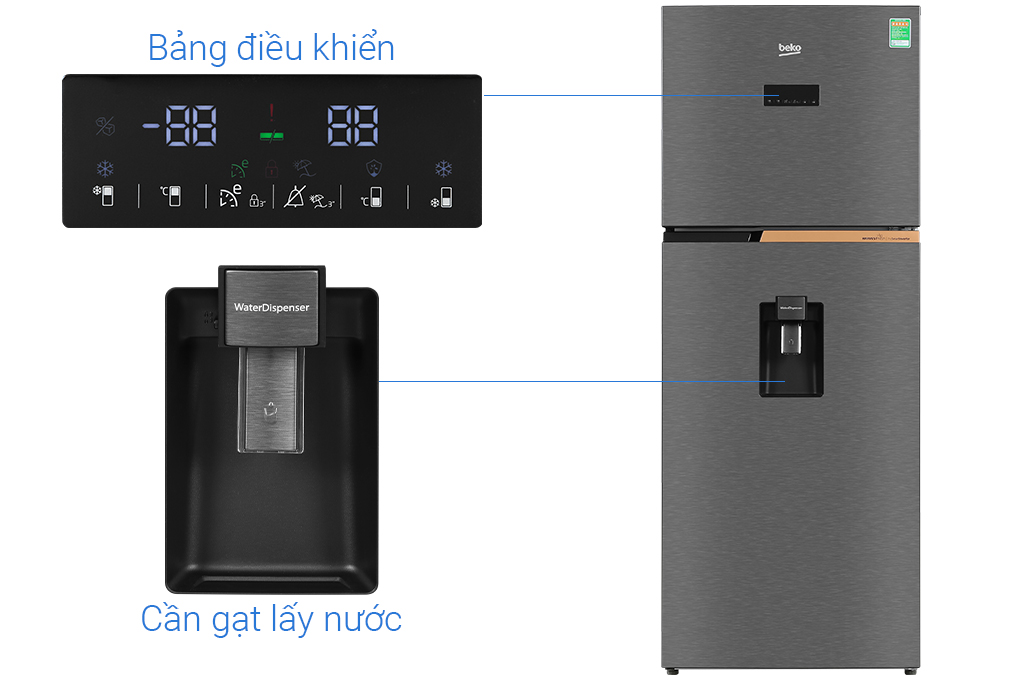 Tủ lạnh Beko Inverter 375 lít RDNT401E50VZDK- Hàng chính hãng- Giao hàng toàn quốc