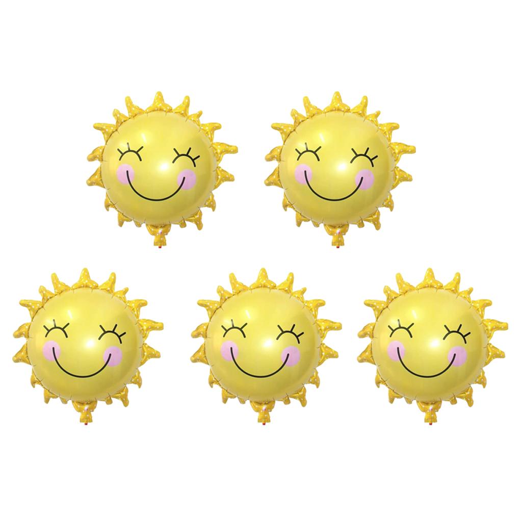 5 Cái Nắng Smile Viền Nhôm Mylar Bóng Cưới Sinh Nhật Tặng Ủng Hộ