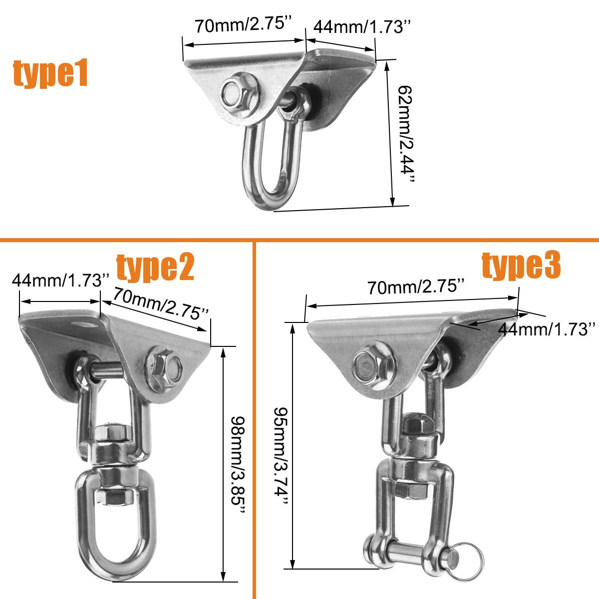 Đồng hồ nam Dây Thép Không Gỉ Giá Treo Võng Gắn Trần Móc Mỏ Neo Tập Gym Móc Áo Tập Gym Trên Không Tập Yoga Xoay Treo Ghế