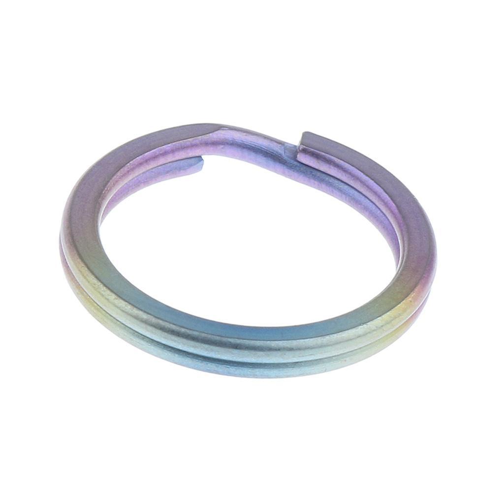 5pcs Titanium Keychain Split Ring Keyring Holder Hanging Loop