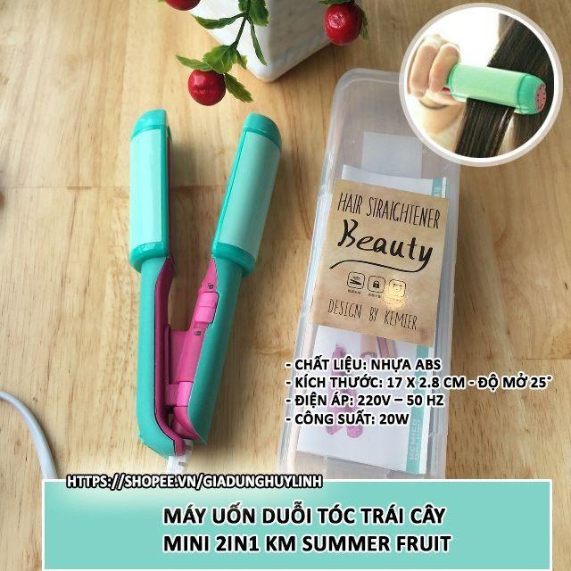 Máy duỗi kẹp tóc mini Kemier hình trái cây siêu kute
