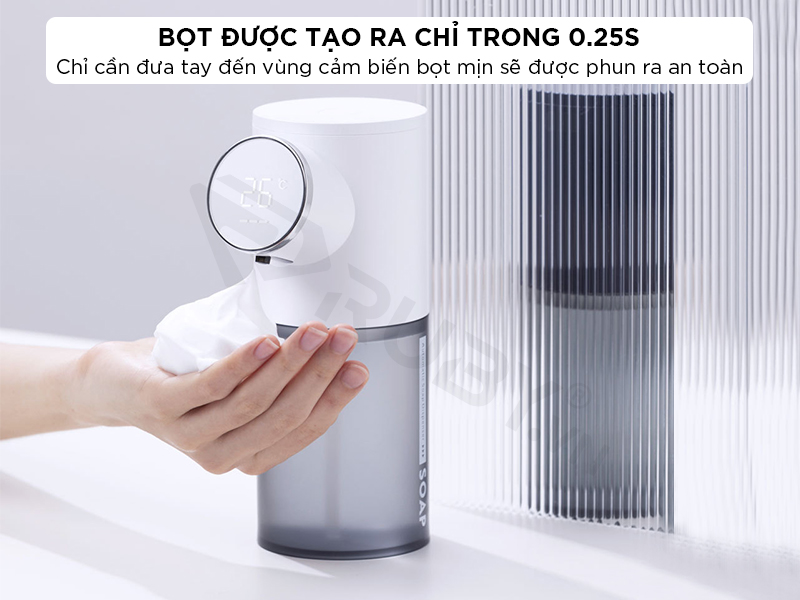 Máy Tạo Bọt Rửa Tay Cảm Biến Tiện Lợi, Tích Hợp Đo Nhiệt Độ Phòng Dung Tích Bình Chứa Lên Đến 320ml