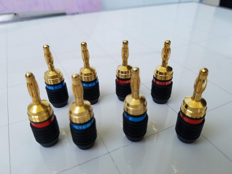 Combo 4 rắc bắp chuối Monster Cable chất lượng dành cho dân đam mê âm thanh, jack loa cao cấp, hàng chính hãng