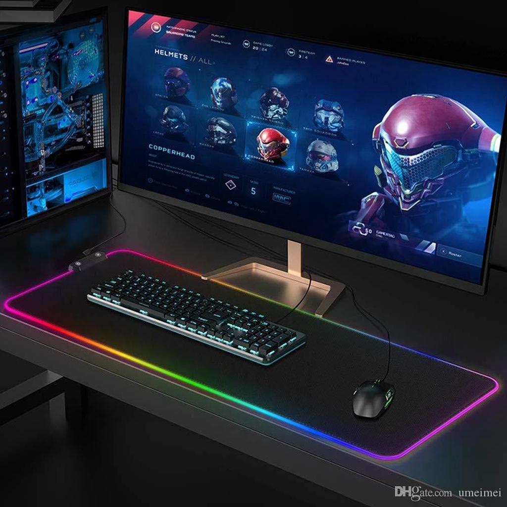 Lót chuột gaming LED RGB cỡ lớn (80 x 30 cm), Pad chuột chơi game LED RGB nhiều màu dày 4mm siêu bền