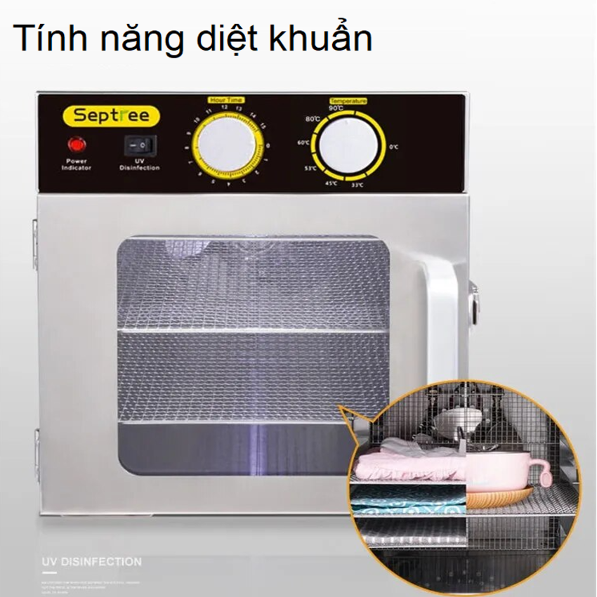 Máy sấy thực phẩm tích hợp đèn UV diệt khuẩn, thương hiệu Mỹ Septree cao cấp ST-04 - HÀNG CHÍNH HÃNG