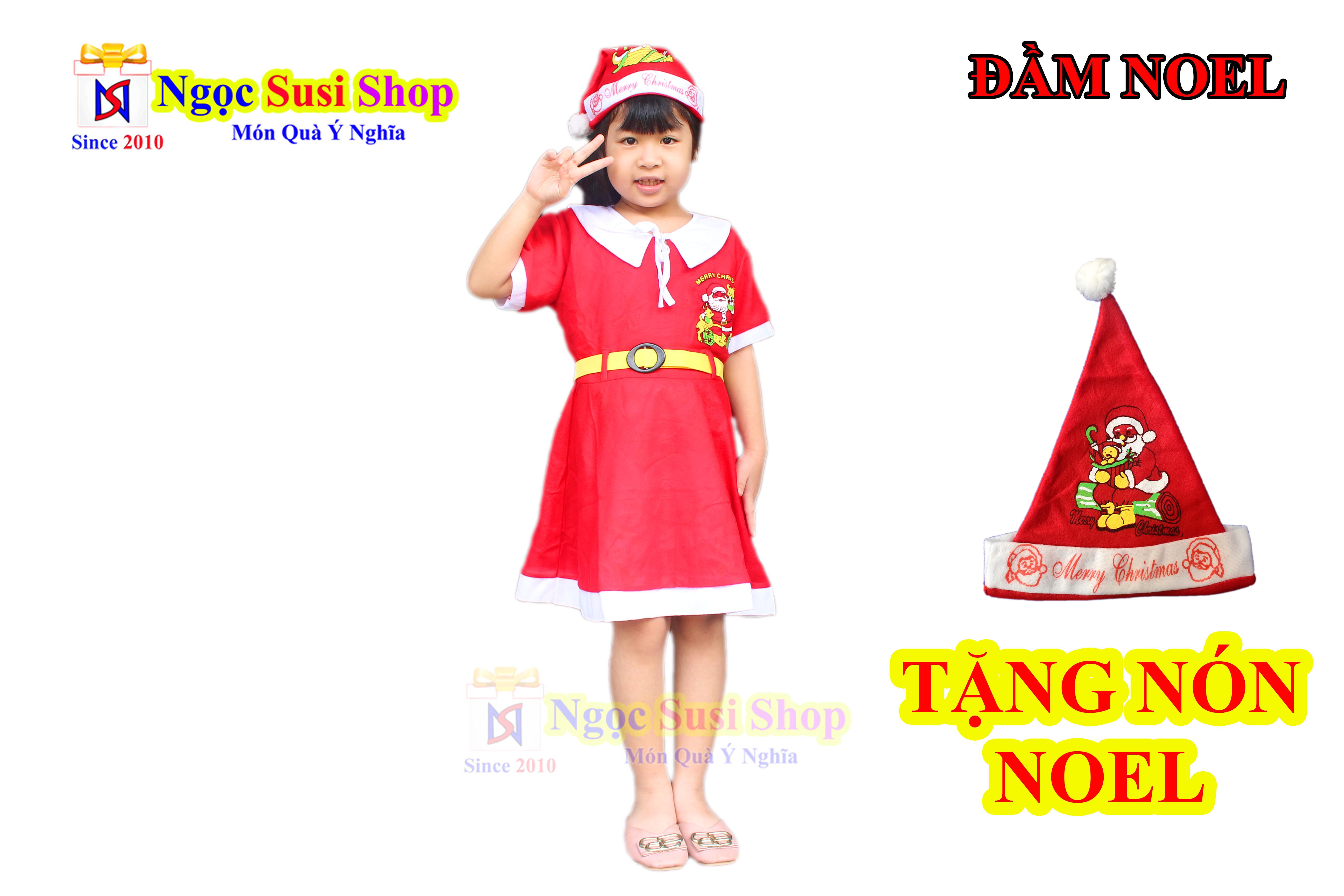 ĐẦM NOEL CHO BÉ GÁI SIÊU XINH - VẢI NỈ