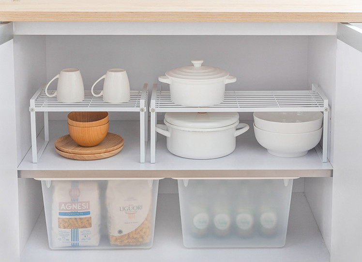 Kệ để nồi chia ngăn thu gọn nhà bếp cao cấp LARGE LAYERED SHELF JAPAN