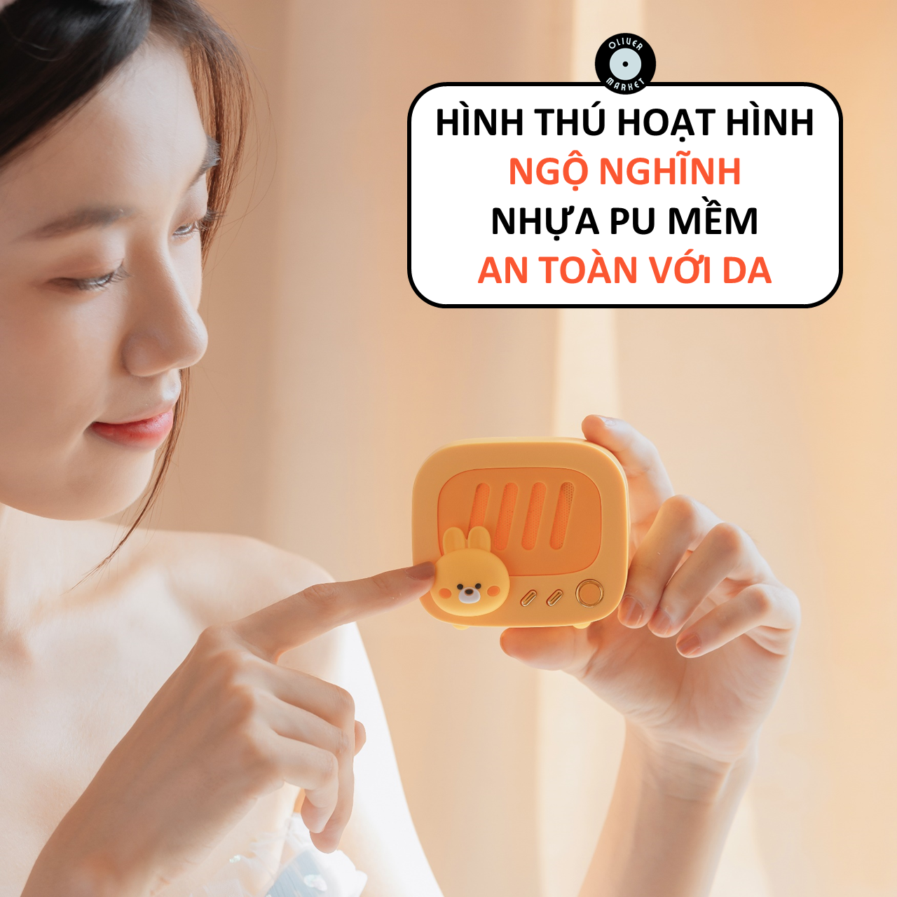 Loa Bluetooth Hình Thú OLIVER X18 Loa Bluetooth Mini Hoạt Hình Dễ Thương Trang Trí Bàn Học Bàn Làm Việc Đồ Decor Phòng Ngủ Dễ Thương Có Dây Treo Tiện Lợi