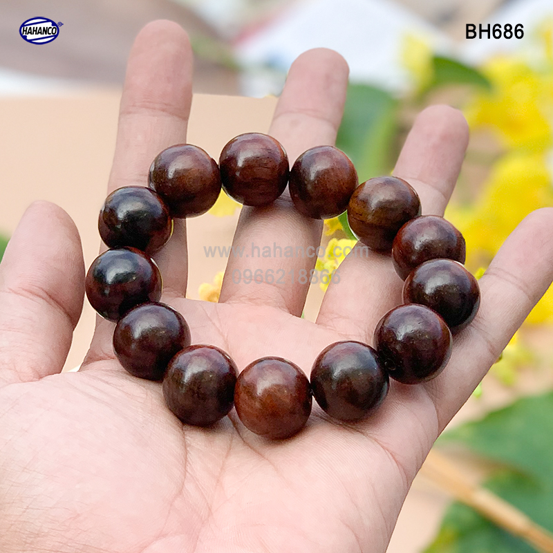 Vòng gỗ Trắc nhẵn bóng tự nhiên (Đủ size) bình an và may mắn (BH686) bền vĩnh viễn - Bracelets of HAHANCO