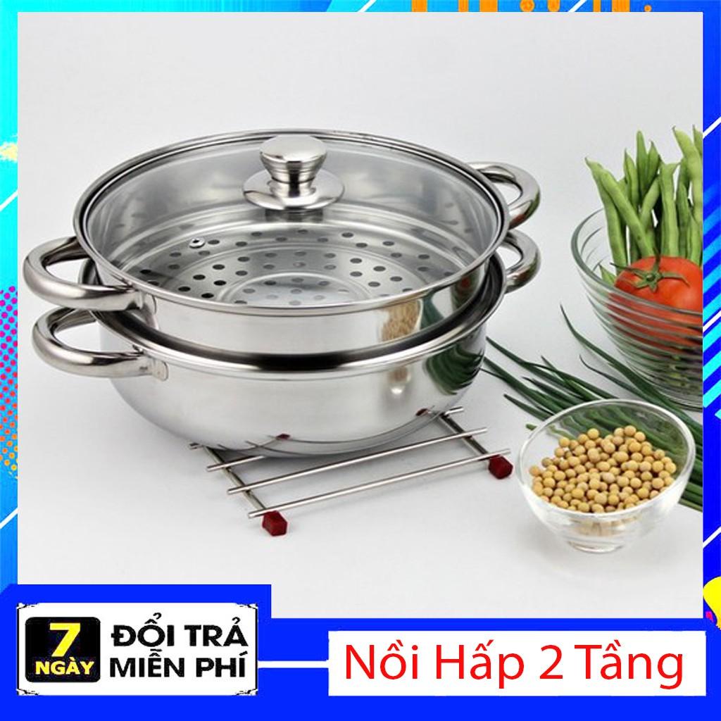 Bộ Nồi Hấp 2 Tầng phi 28 vung kính dùng được cho bếp từ - wonter