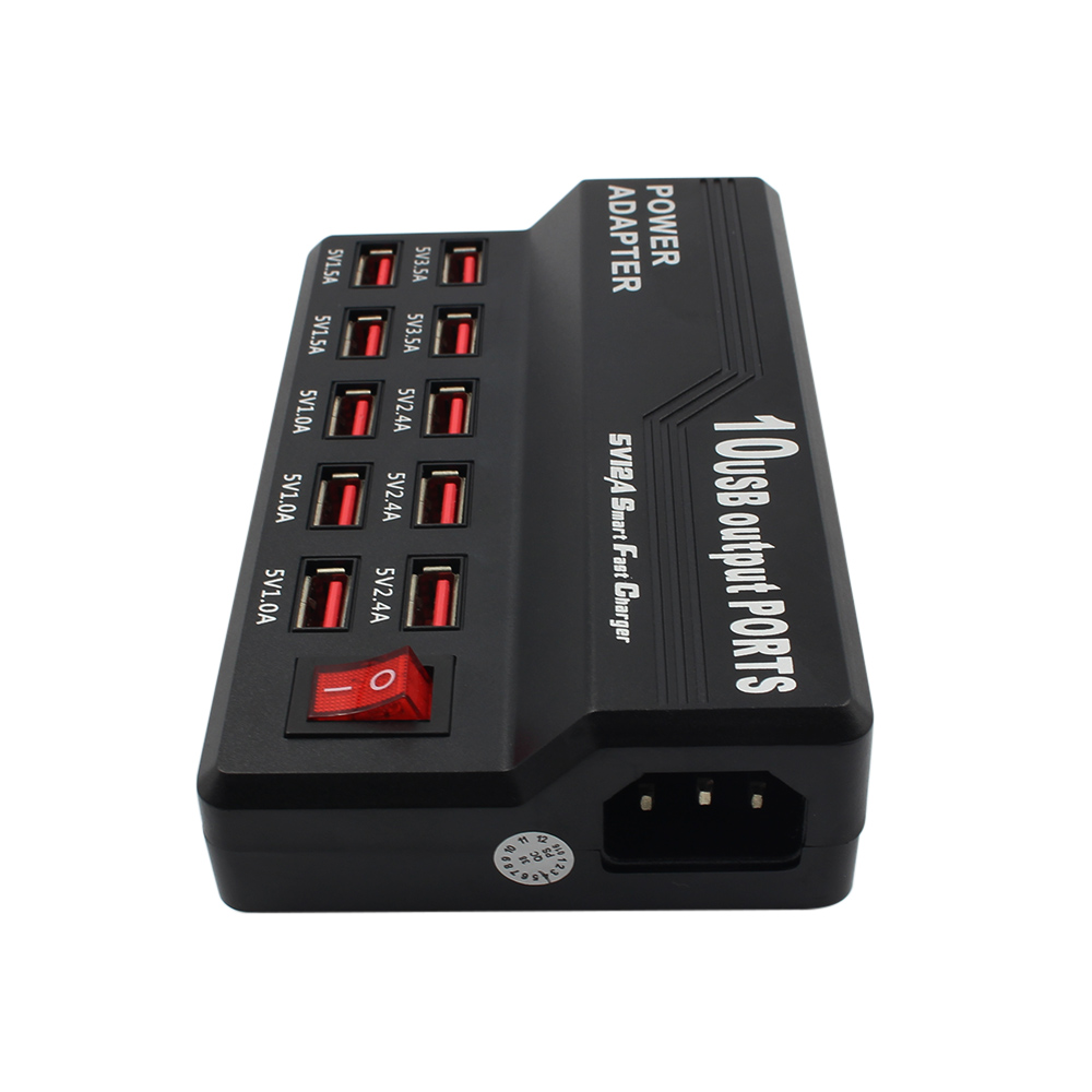 Ổ Cắm Điện 10 Cổng USB Ac Sang DC Tốc Độ Cao Đa Chức Năng Cho Điện Thoại Thông Minh