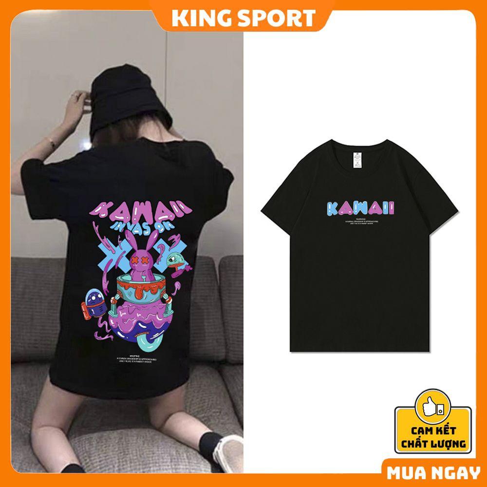Áo thun tay lỡ nam nữ form rộng KAWAII oversized unisex phong cách hàn quốc vải thun mềm mịn thoáng mát hãng KING SPORT