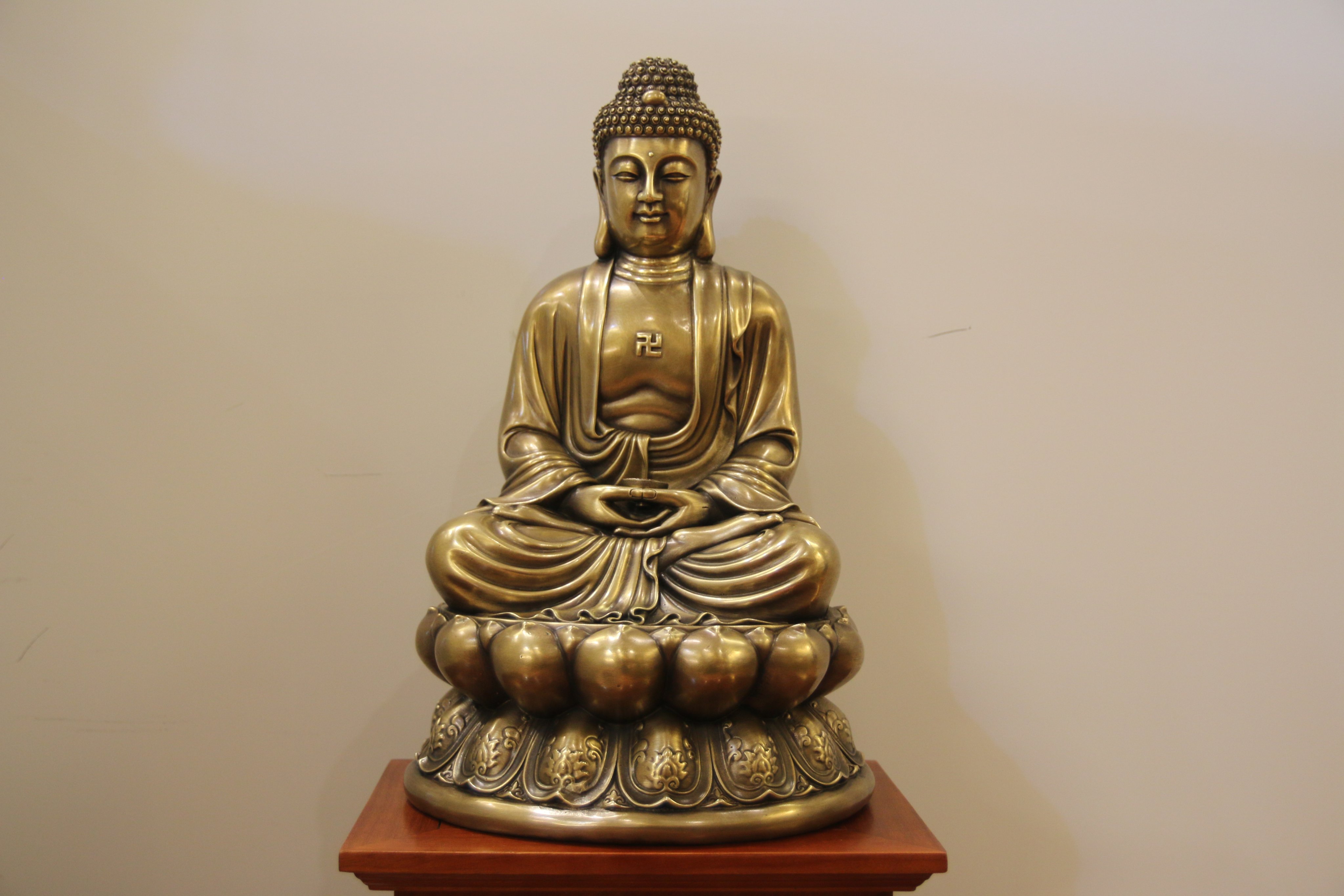 Tượng Phật A Di Đà Cao 48cm Bằng Đồng