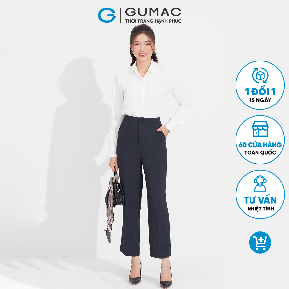 Quần ống suông túi xéo GUMAC QD05074