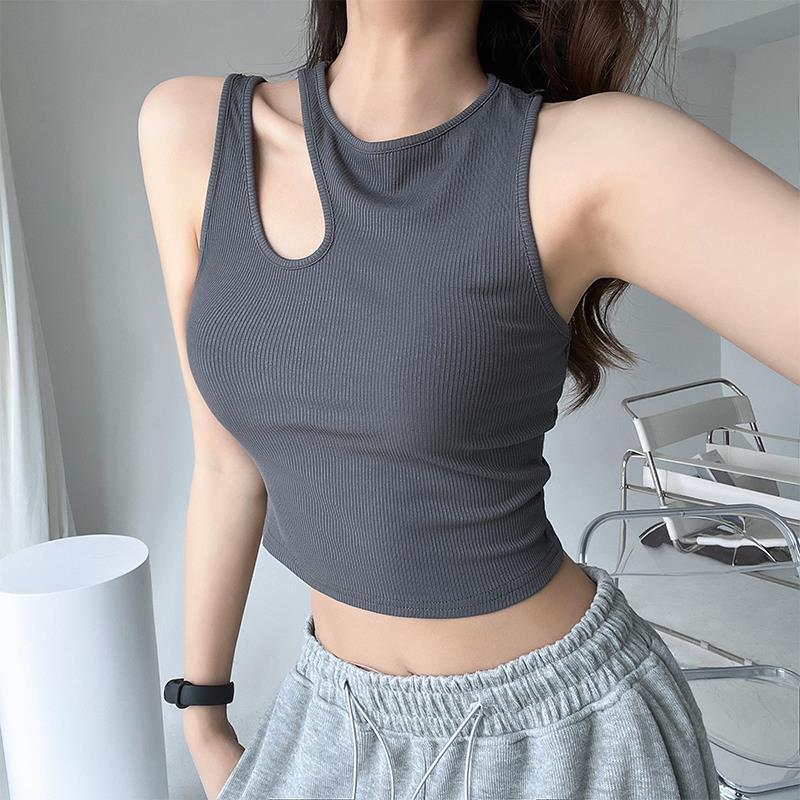 Áo croptop nữ khoét vai có mút cá tính, áo bra nữ, áo ba lỗ