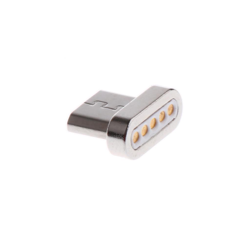 4x Aluminum Micro USB Magnetic Tip Convert Connector for Android Phones Silver
