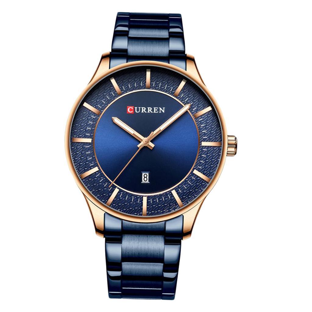 CURREN Mens 12-Hour Dials Analog Waterproof Watch Husband Wristwatch