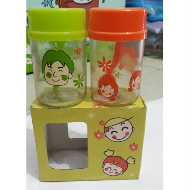 Set 2 lọ, hũ thủy tinh đựng gia vị hoặc đồ khô(mẫu có kèm thìa) dung tích 400ml cho gia đình