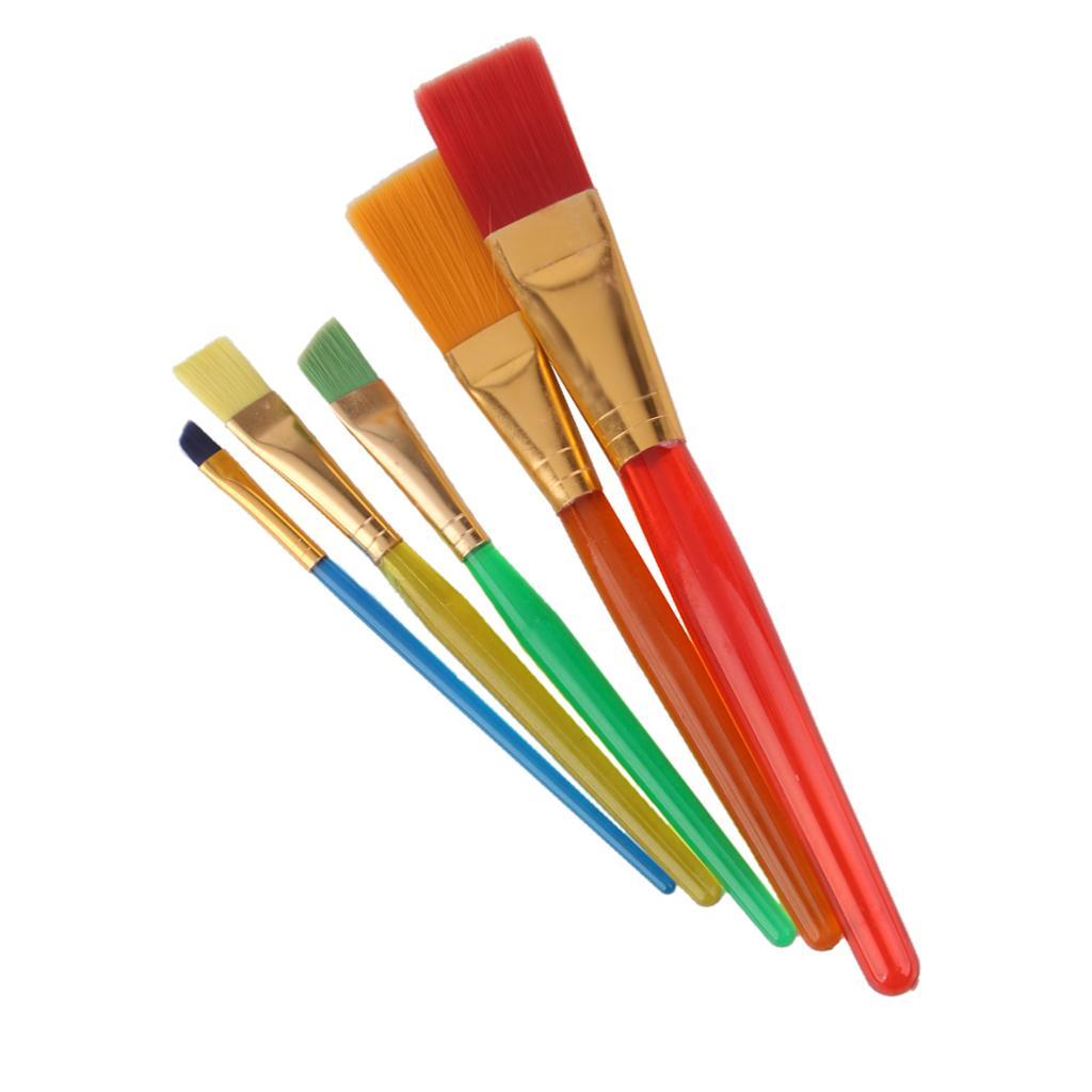 Kids Craft Nylon Paint Brushes Set of 5pcs Multicolor