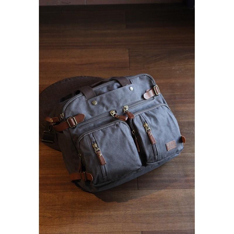Balo đi học, công sở, balo laptop với thiết kế unisex cùng chất vải bố cao cấp dày dặn - BOM