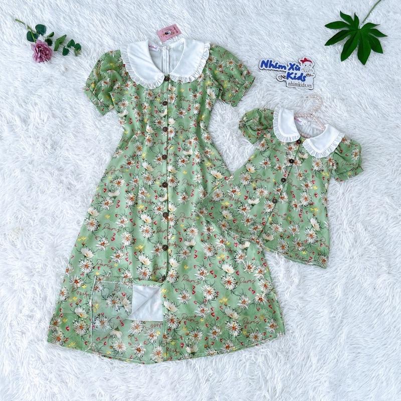 Váy Mẹ - Bé Gái 4 - 64kg Chất Tơ Lụa Ép Nổi CAO CẤP Mềm Mát
