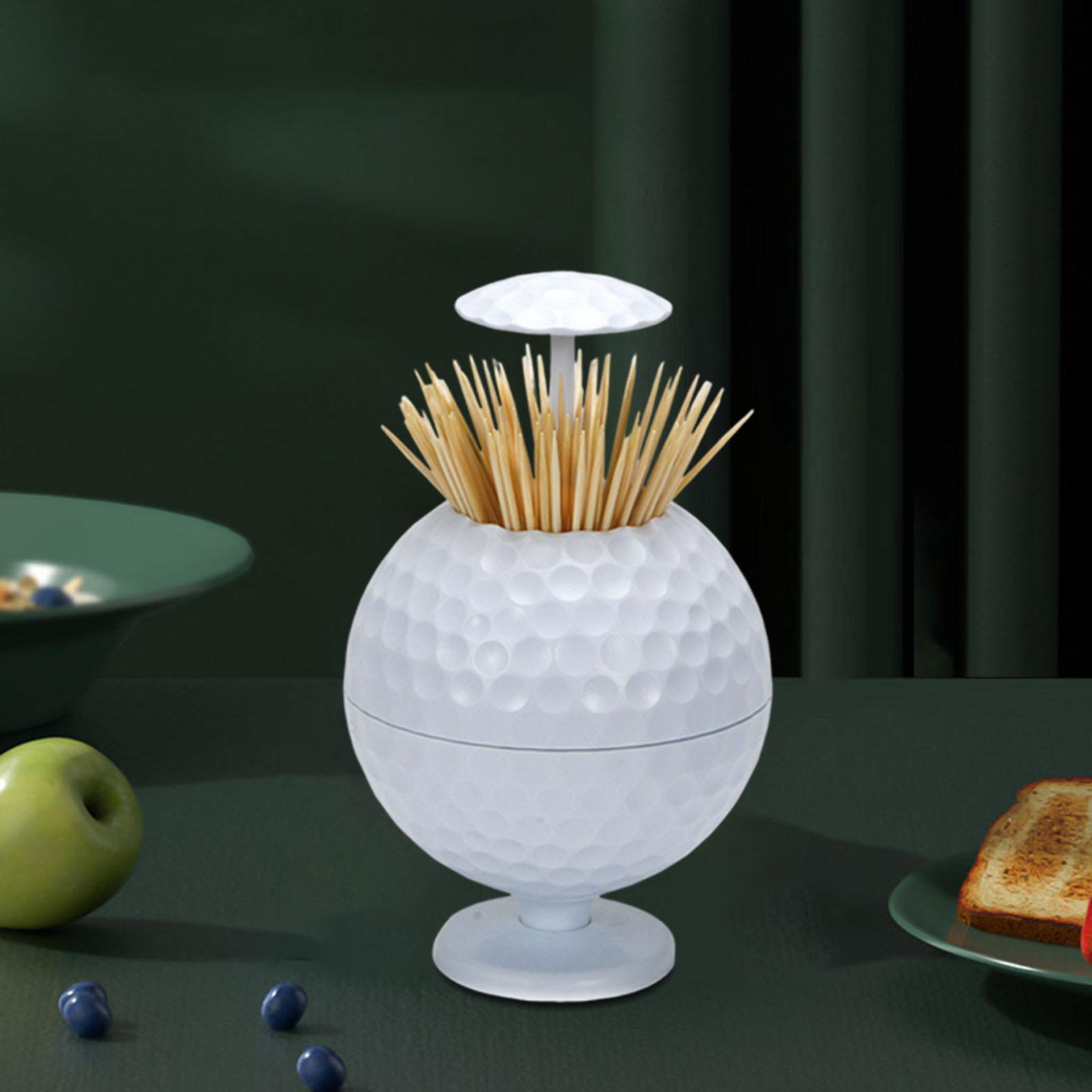 Golf Ball Design Toothpick Box One Touch Automatic for Home Desktop Decor