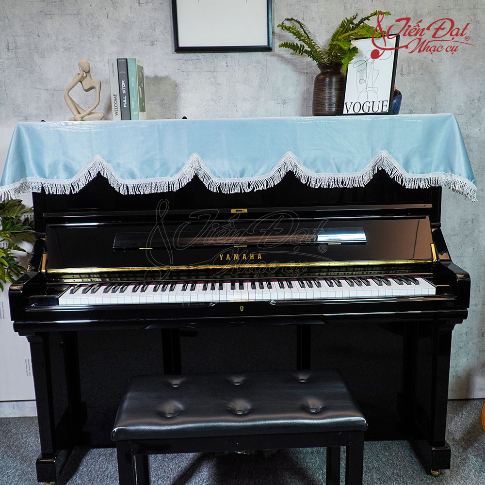 Khăn Phủ Đàn Piano Màu Xanh PASTEL, Họa Tiết Núi Đồi KU-029