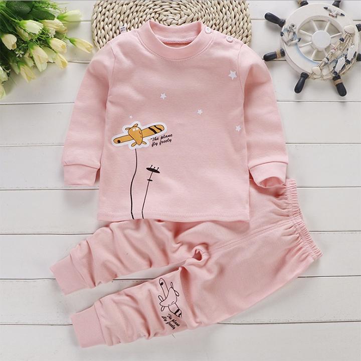 Bộ nỉ cho bé trai bé gái thu đông chất liệu cotton mềm mịn hình khủng long