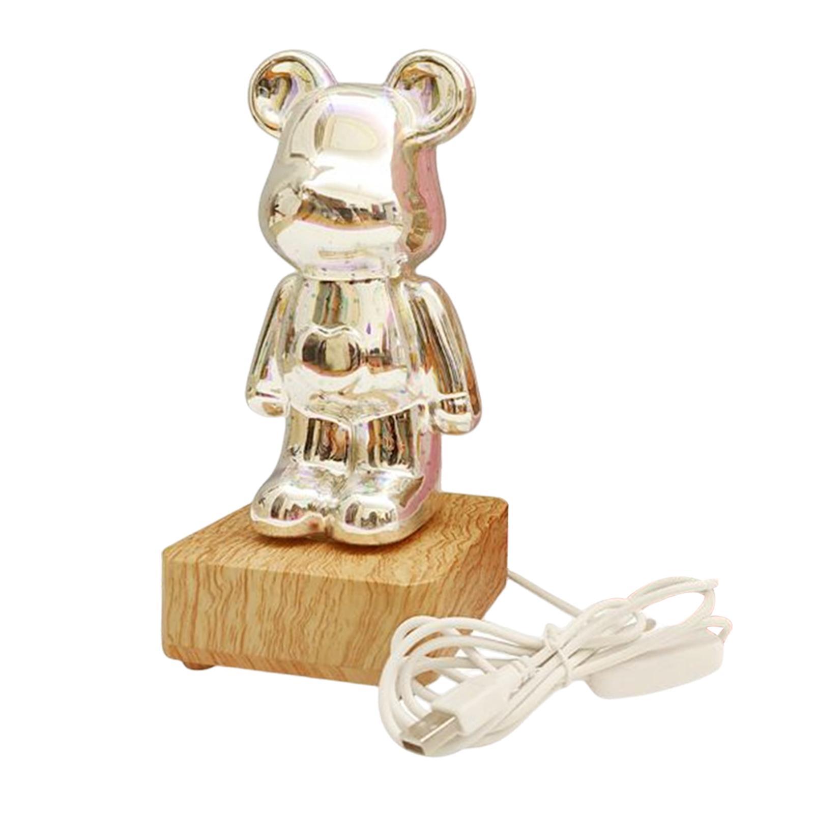 LED Night Light Lighting 3D Bear for Bathroom Kitchen Hallway