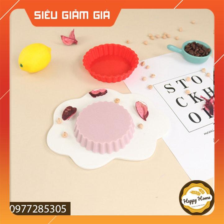 Khuôn cupcake silicon tròn hình hoa cúc 4 inch