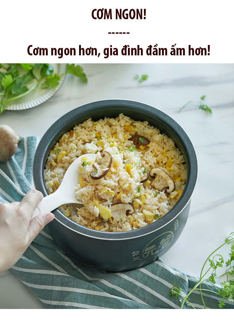 Nồi cơm điện đa năng 4L nấu cơm, canh, lẩu, mỳ,... phục vụ bữa ăn 2-12 người B40T1HC