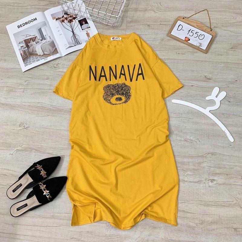 Váy bầu suông cotton gấu đáng yêu