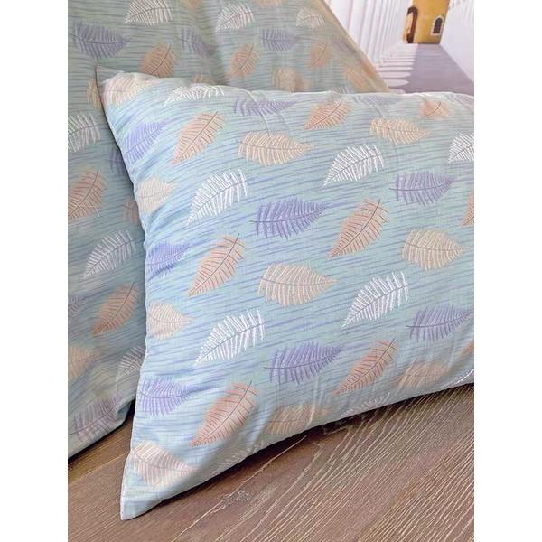 Bộ Chăn Ga Gối Cotton Living Hàng Nhập Khẩu Cao Cấp 4 Món Lá Xanh