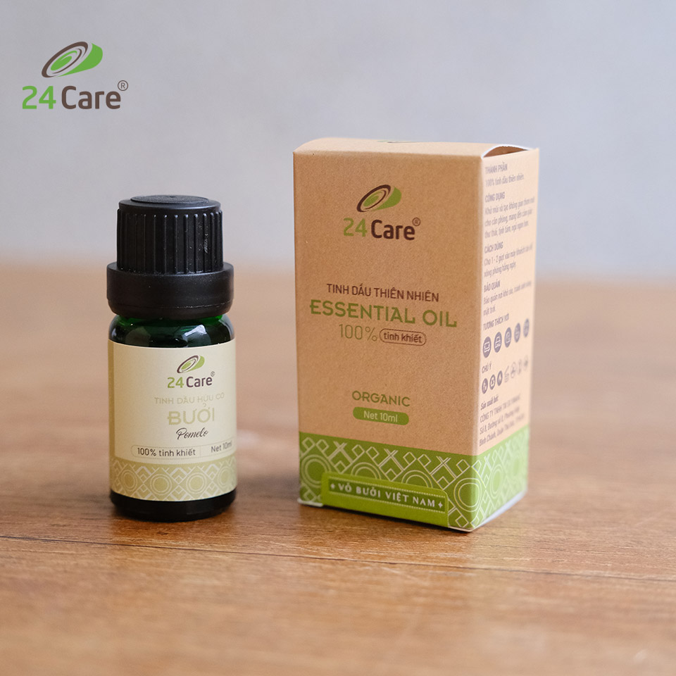 Tinh dầu Bưởi Việt Nam 24Care 10ML - Chiết xuất thiên nhiên, xông phòng, thanh lọc không khí, giảm căng thẳng, giảm đau đầu.