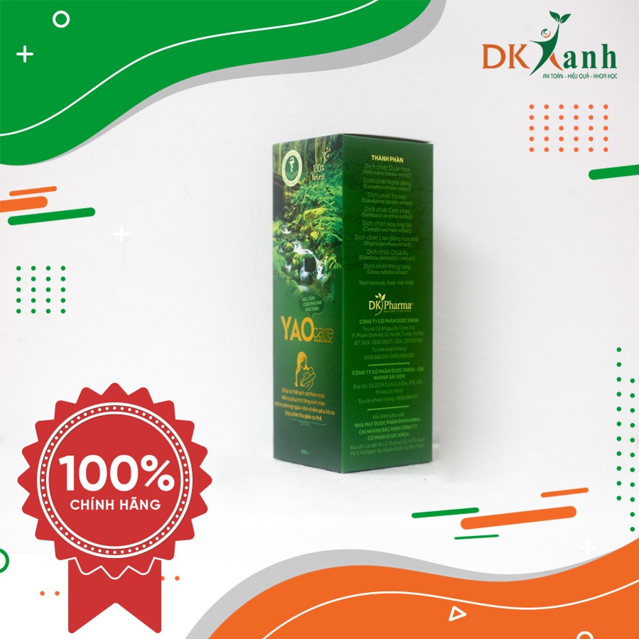 Chai xanh Gel tắm gội thảo dược cho mẹ Yaocare mama gel - DK PHARMA