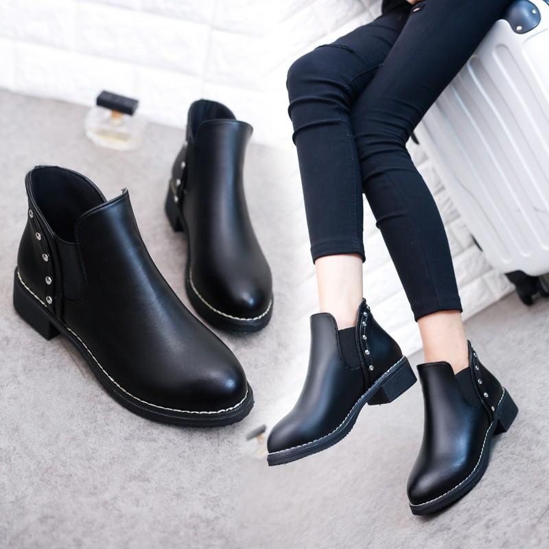 Boots Soras ️️ BỐT da trơn trun, đính hạt Đẳng Cấp, Thanh Lịch Soras SY1016