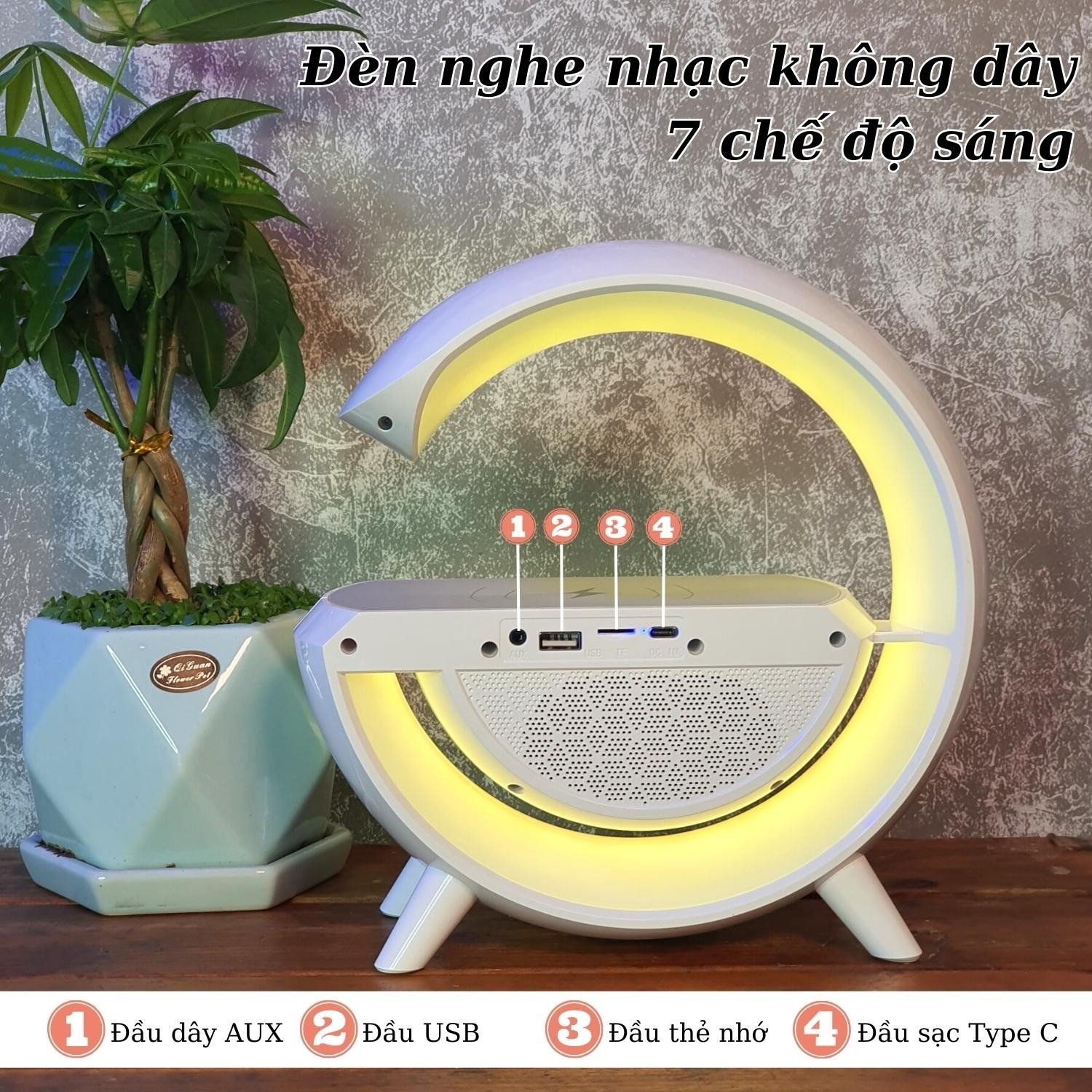 Loa Bluetooth Chữ G BT2301 Chế Độ Led RGB Tích Hợp Sạc Không Dây Siêu Tiện Lợi, Kết Hợp Micro Nghe Gọi