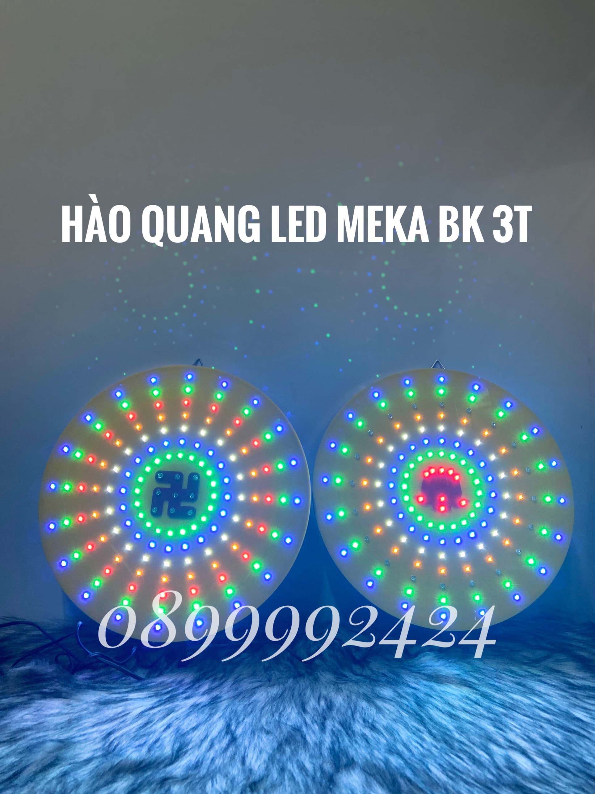 ĐÈN THỜ HÀO QUANG LED 30CM MEKA SIÊU SÁNG BK