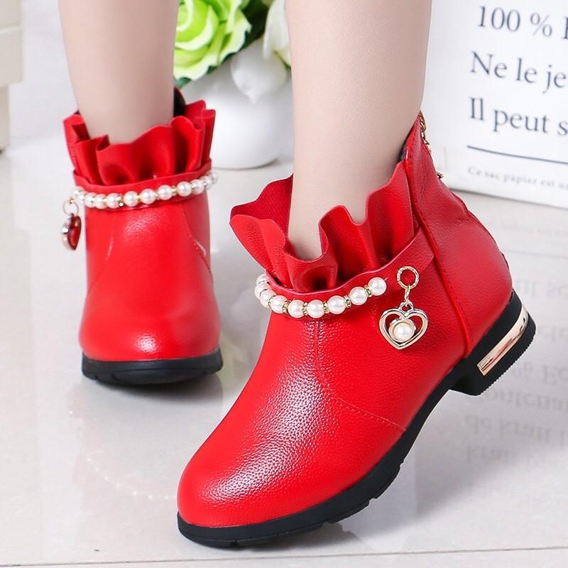 Giày bốt bé gái dễ thương boot trẻ em cổ ngắn cực êm chân và mềm mại